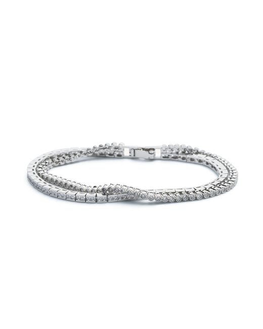 Shabella Nyc Metallic Dual Chain Tennis Bracelet
