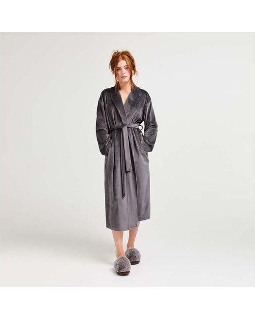 Pretty You London Black Velour Longline Robe