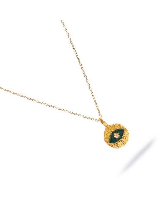 Ebru Jewelry Metallic Emerald Soul Evil Eye Necklace
