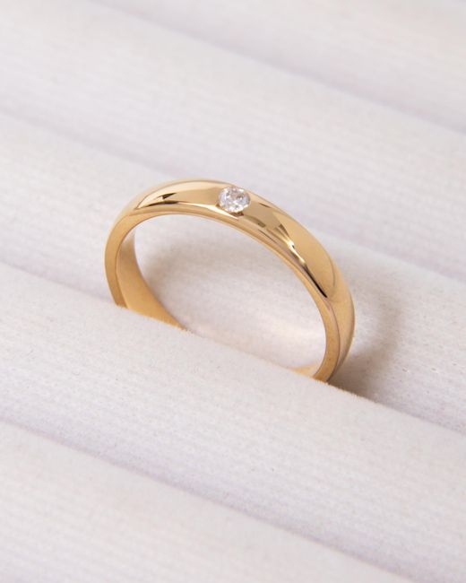 Belinda Jewelz White Center Stone Polished Band Ring