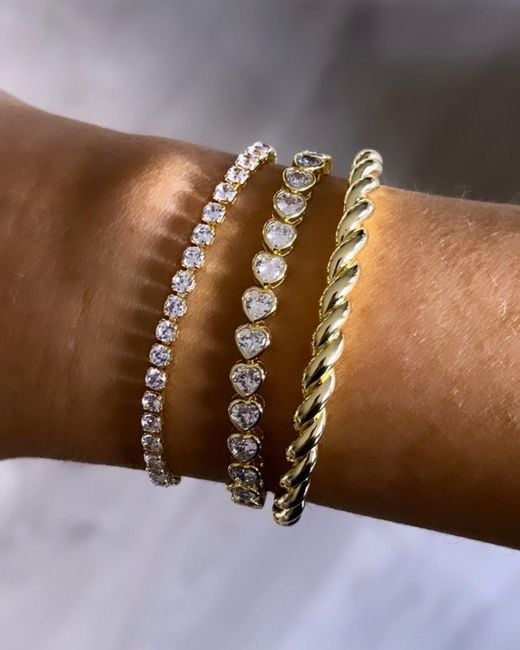 Crystals and Co Metallic Infinity Heart Bracelet