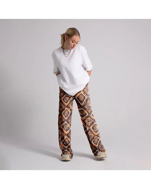 Aloha From Deer Brown Burning Mandala Long Loose Pants