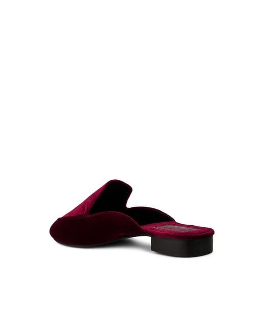 Rag & Co Red Batiste Velvet Handcrafted Mules