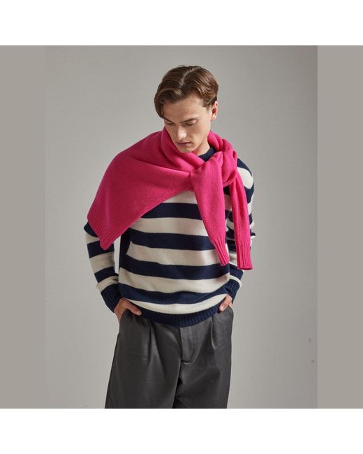 Salts Cashmere Blue Lofty Knit Crew Neck Sweater