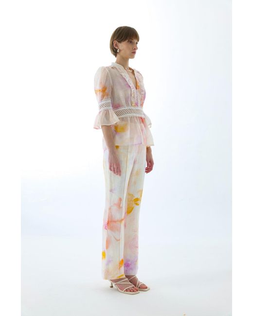 We Are Kindred Pink Josephine Silk Peplum Blouse