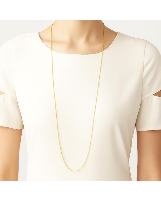 Unaloe Metallic Luminous Long Plated Sterling Chain Necklace – Minimalist Layering Jewelry For
