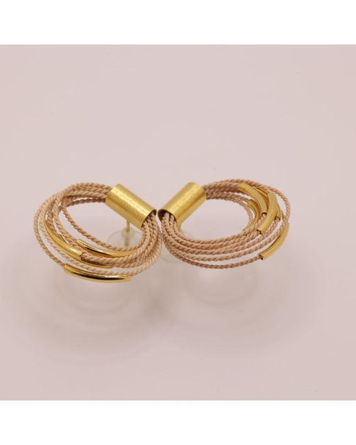 Nart Nature Making Art Metallic Neutrals The Multiple Buriti Natural Fiber Earrings