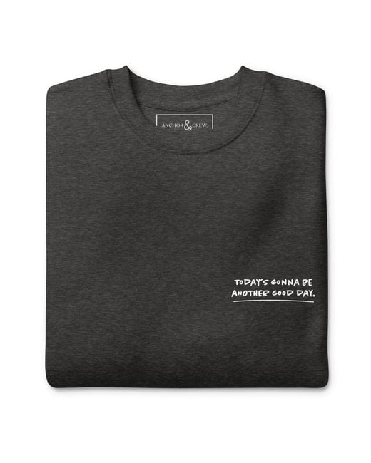Anchor and Crew Gray Heather Flamingo Another Good Day Cotton Blend Sweatshirt for men