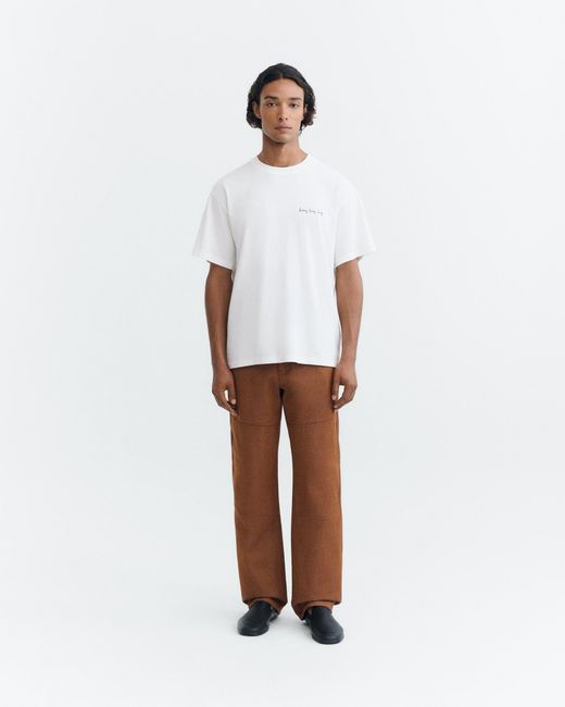 Thinking Mu White Hug Aaron Long T-Shirt for men