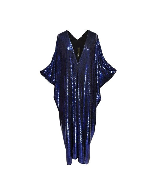 Jennafer Grace Blue Night Sapphire Sequin Caftan Kaftan Dress