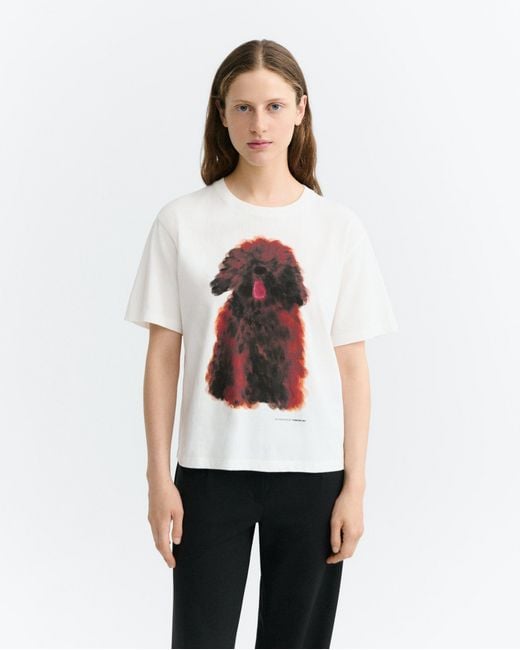 Thinking Mu White Pet Portrait Lucia T-Shirt