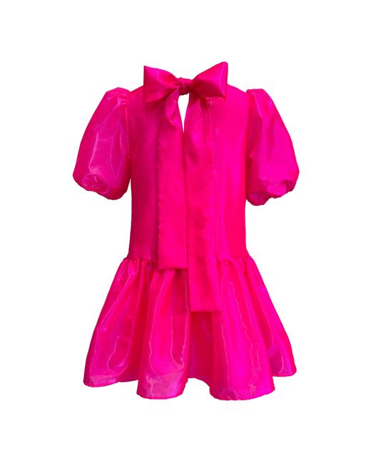 Blaise London Pink The Blaise Mini Dress With Puff Sleeves