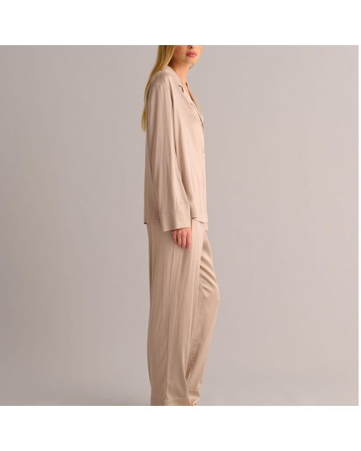 Mamu Dream White Neutrals Soft Classic Silk Pyjama Set