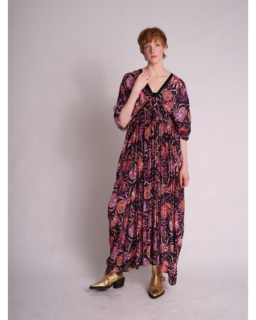 Any Old Iron Purple Spiders From Mars Kaftan Dress
