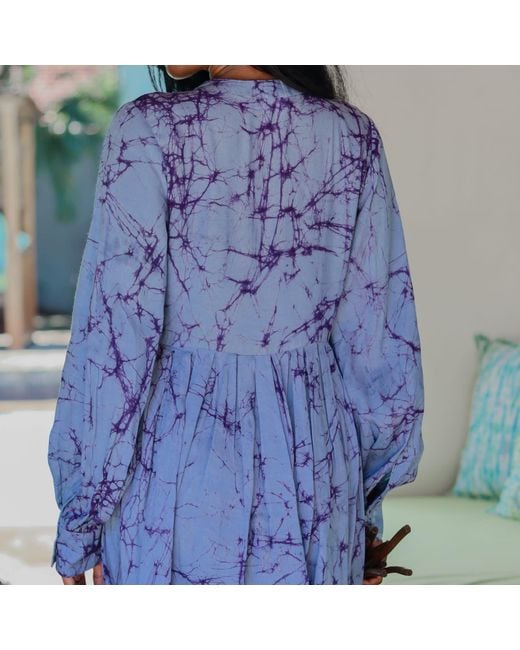 Celeste Mendis Blue Midnight Bloom Dress