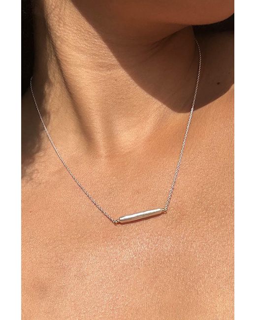 Astor & Orion White Maris Pearl Bar Necklace Sterling