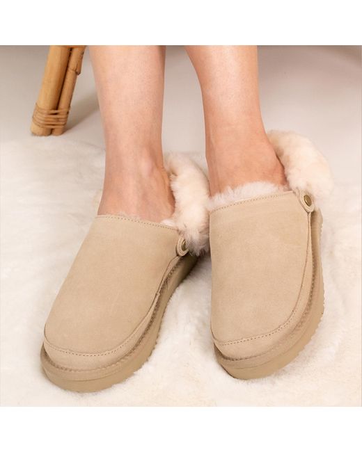 Pretty You London Pink Neutrals Hallie Sheepskin Multiway Slippers