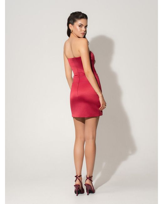 Tia Dorraine Red A Touch Of Glamour Satin Mini Dress