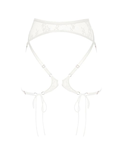 MONIQUE MORIN LINGERIE White Moonstruck Lace Harness Crystal