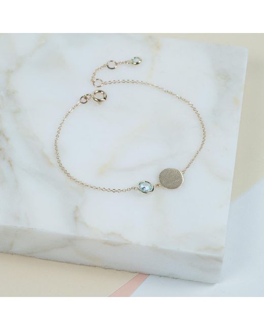 Auree Jewellery Metallic Bali 9ct Gold March Birthstone Bracelet Blue Topaz