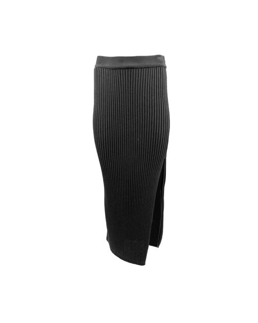 Theo the Label Black Eos Ribbed Maxi Skirt