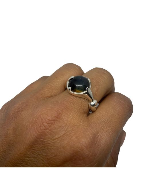Tg-Jewellery by Tamara Gervasio Blue The Sculpture Sterling Ring Tiger Eyes