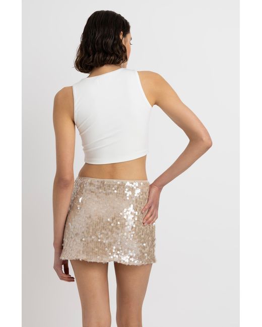 Amy Lynn Natural Neutrals Dolce Sequin Mini Skirt