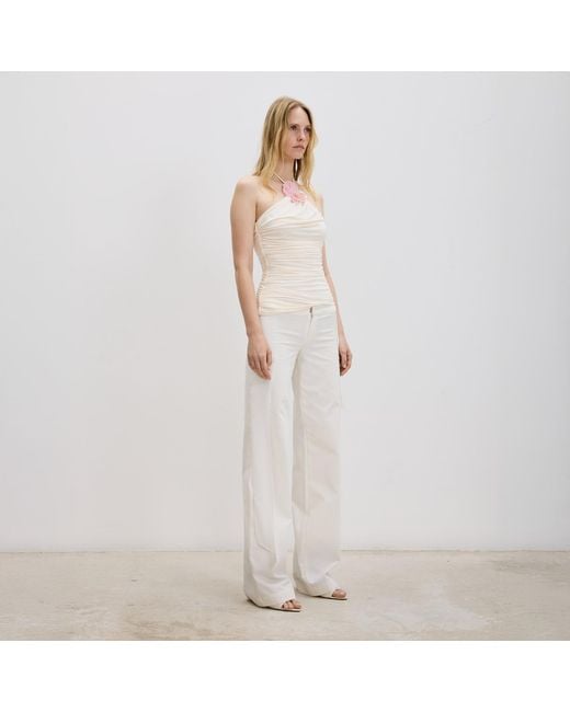 Herfetch White Sleveless Daisy Top