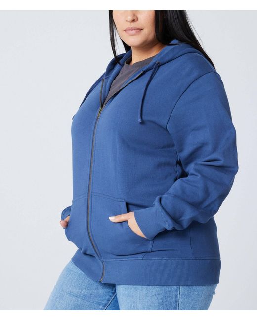 Known Supply Blue 100% Organic Cotton Zip Hoodie