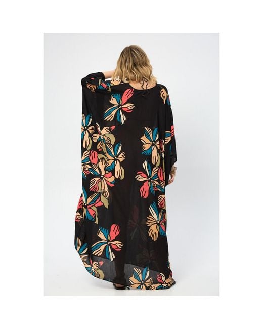 Saachi Black Tropical Sun Kaftan
