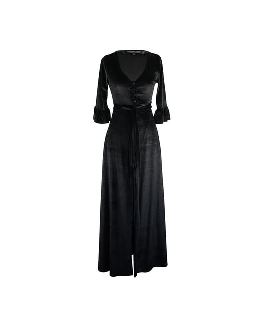 Jennafer Grace Black Velvet Dressing Gown