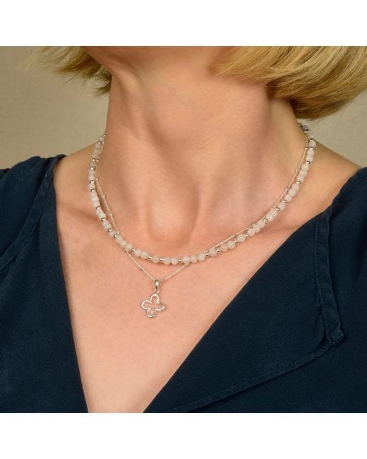 Nellou Jewellery Metallic Jewel Bead June Birthstone Necklace Sterling