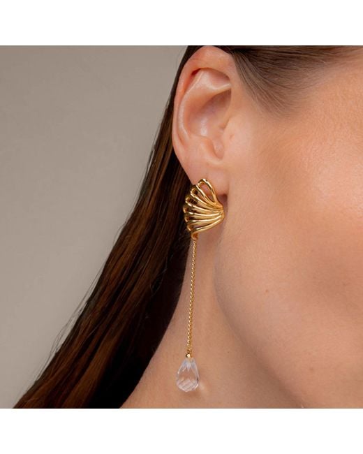 Potoska Metallic Tavro Drop Earrings