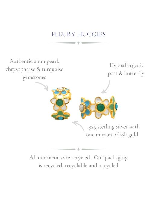GEM BAZAAR Yellow Fleury Huggie Hoops