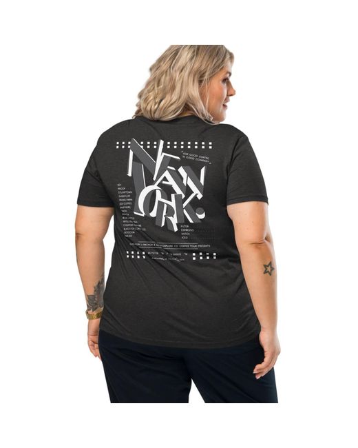 Anchor and Crew Black Heather Gustatory New York Coffee Scene Organic Cotton Embroidered T-Shirt