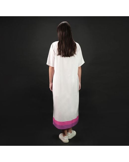 DHARA SHETH DUBAI Pink Roséa Rose Print Long Cotton Kaftan Dress