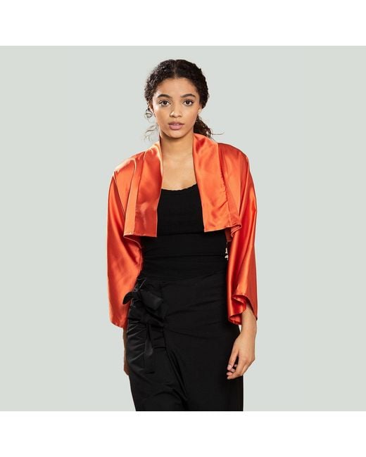 MOE Red Saffron Silk Bolero Reversible
