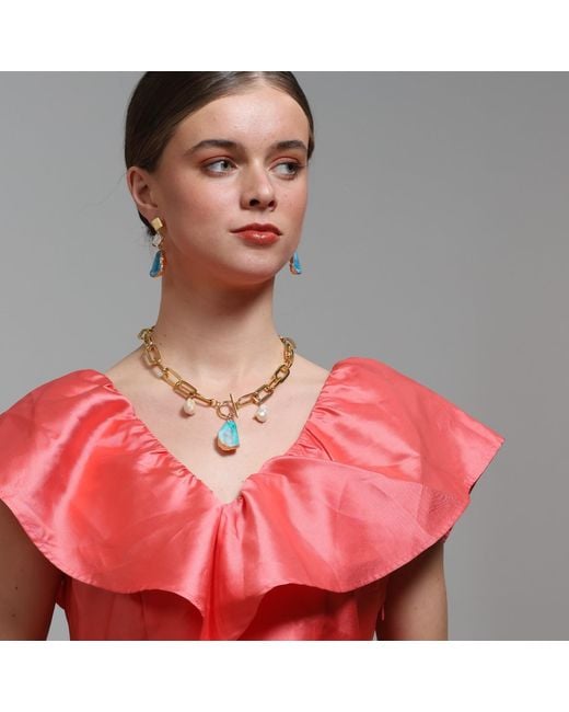 Magpie Rose Blue The Pearl Rocks Aqua Earrings