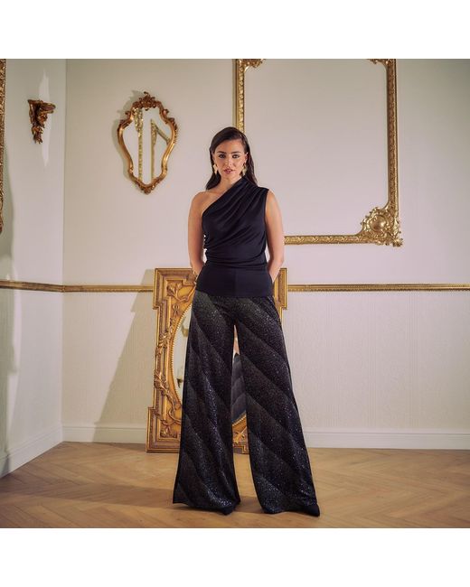 Me & Thee Black Magical Realism & Sliver Velvet Trousers