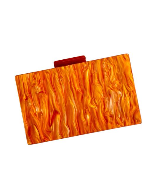 CLOSET REHAB Orange Acrylic Party Box Purse In Blaze