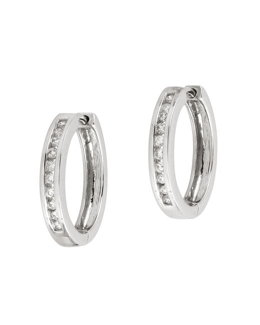 Artisan Metallic Channel Set Diamond Huggies Earrings