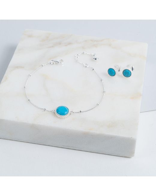 Auree Jewellery Multicolor Barcelona Silver December Birthstone Bracelet Turquoise
