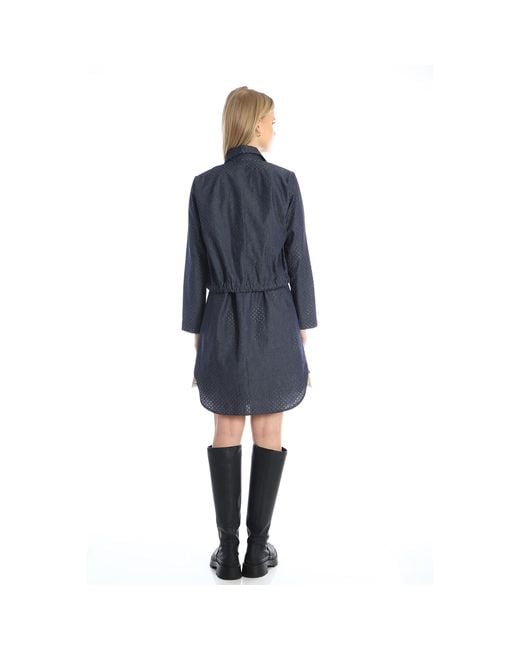 Silvia Serban Blue Neutrals Perforated Jeans Jacket & Vest With Negligee