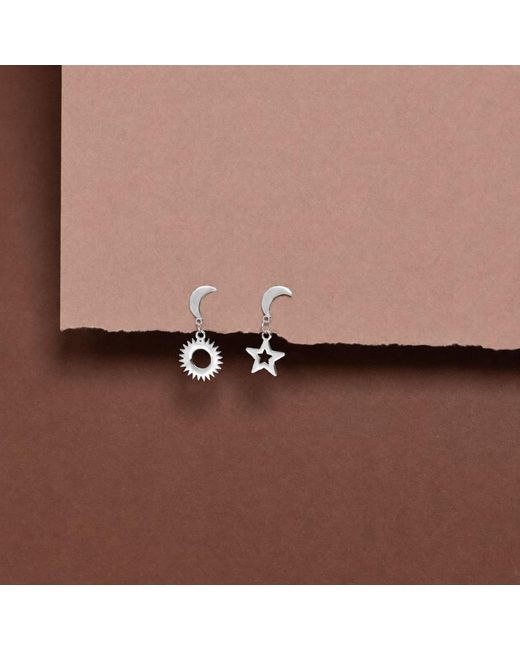 Silver Moon Metallic Astral Duo Sterling Earrings