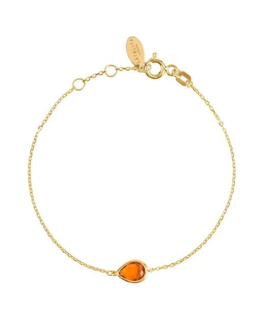 Latelita London Metallic Pisa Mini Teardrop Bracelet Citrine