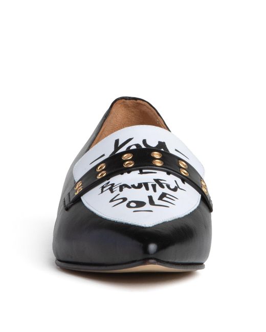Beautiisoles by Robyn Shreiber Made in Italy Black Cecily & Leather Loafer Comfortable Work & Evening Wear