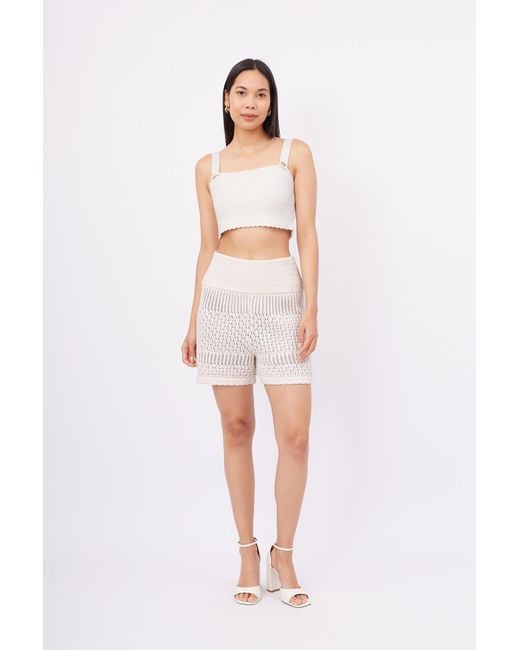 Peraluna White Iris Knitted Bralette