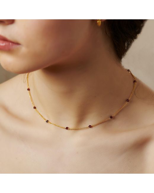 Janus Edinburgh Metallic Hathor Vermeil Garnet Short Choker Necklace