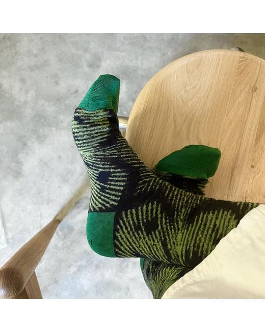 Essien & Emre Blue Pavo Pattern Wool Socks Inactive