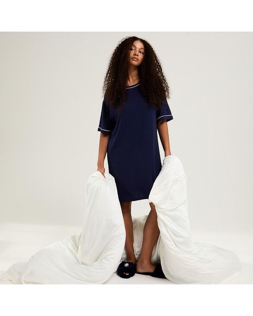 Pretty You London Blue Bamboo Classic Tee Dress